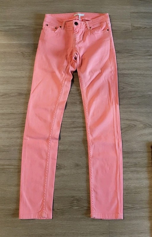 Women's Maje Mid Rise Slim Skinny Jeans Coral Pink Size 36 Small