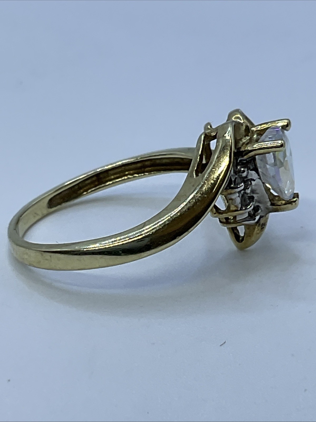 VINTAGE HANDMADE Solid 10K Yellow Ring Mystic CZ … - image 18