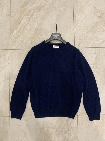 Men Balmain Sweater Navy Wool 40 /L / 48
