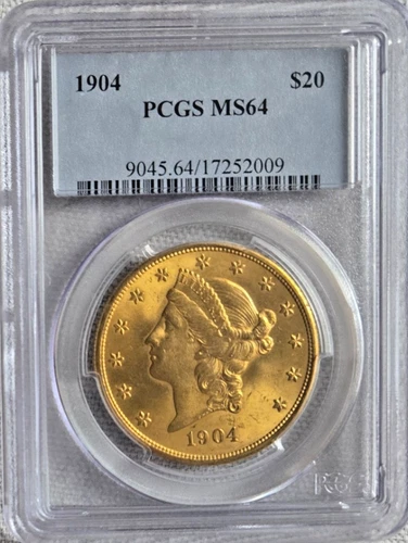 1904 $20 Liberty Head Gold Double Eagle Coin -   PCGS MS64