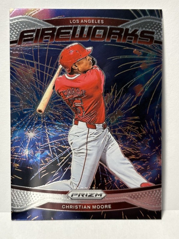 Christian Moore Fireworks RC - 2025 Panini Prizm Baseball - Los Angeles Angels