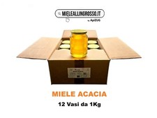 24 KG - MIELE ACACIA - VASETTI DA 1KG - 2 SCATOLE DA 12 PEZZI 