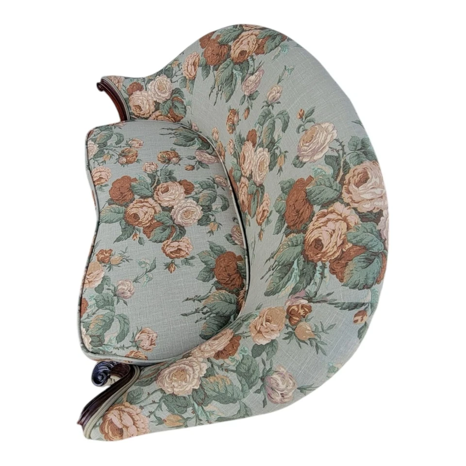 Namoradeira francesa Louis XV do século XIX - Totalmente restaurada e recém-estofada - Imagem 4 de 4