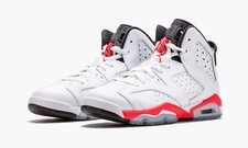 Jordan 6 Retro Infrared White 2014  GS Size 7Y 384665-123 WHITE/INFRARED