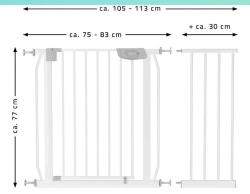 Cancelletto di sicurezza recinto per bambini cancello scala da 75-113cm apribile - Foto 1 di 11