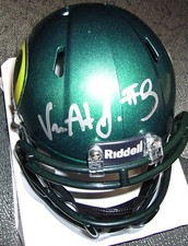 VERNON ADAMS JR OREGON DUCKS SIGNED GREEN SPEED MINI HELMET w/ COA