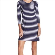 BB Dakota Womens Shirt Dress Extra Small Stripes Blue White 3/4 Sleeve