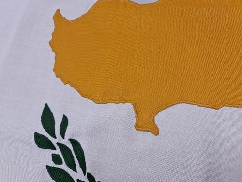 Cyprus flag marine grade fully sewn stitch embroidered quality woven IMPA 371314 - Picture 3 of 5