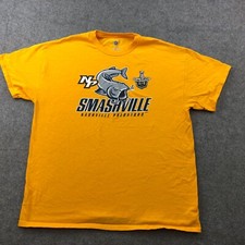 Nashville Predators Shirt Mens Medium Yellow Catfish Graphic Hockey Ice