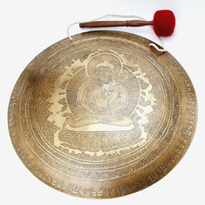 18 inches Diameter Buddha Shakti carved Gong-Tibetan gong- 7 chakra Healing gong