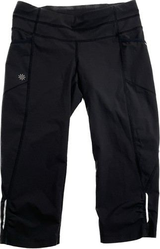 Athleta Dobby Be Free black Knicker Capri Stash Pockets 138478 XS Crop Legging - Picture 1 of 13