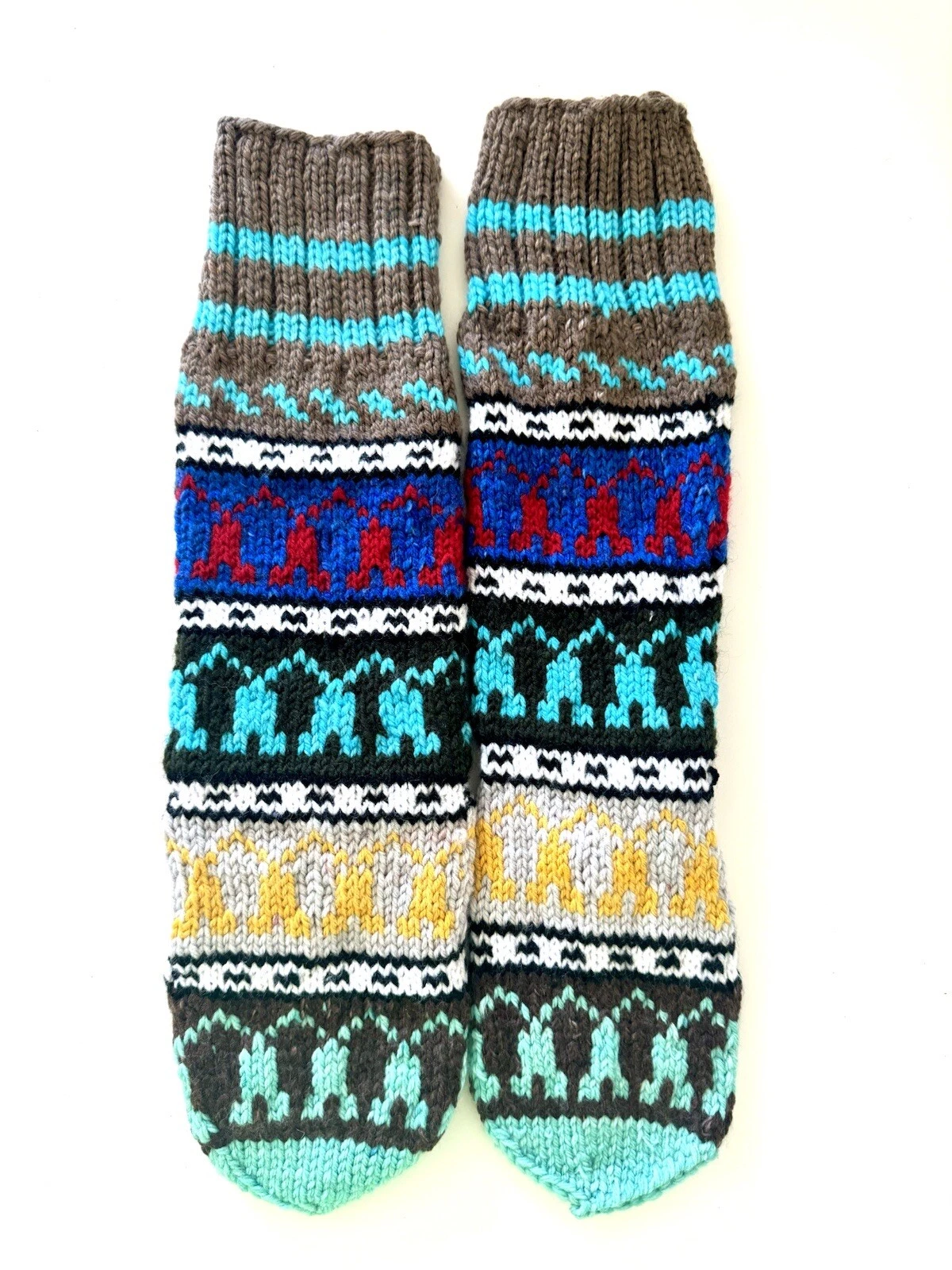 Tibetan Yak Wool Hand Knit Hand Made 100% wool socks Super Warm Strong M/L Size
