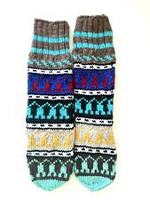 Tibetan Yak Wool Hand Knit Hand Made 100 wool socks Super Warm Strong M/L Size