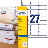 Avery Zweckform J4792-25 Adressetiketten/Adressaufkleber (675 Etiketten, 63,5X29