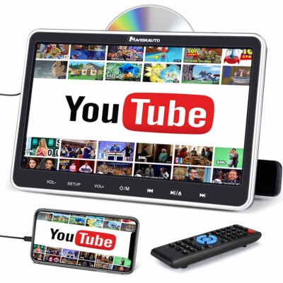 NAVISKAUTO 10.1'' Auto Monitor Kopfstütze Tragbarer DVD Player HDMI USB AV-IN/OUT