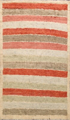 Thick-Plush Striped Hand-knotted Moroccan Oriental Area Rug Modern 8'x11' Carpet