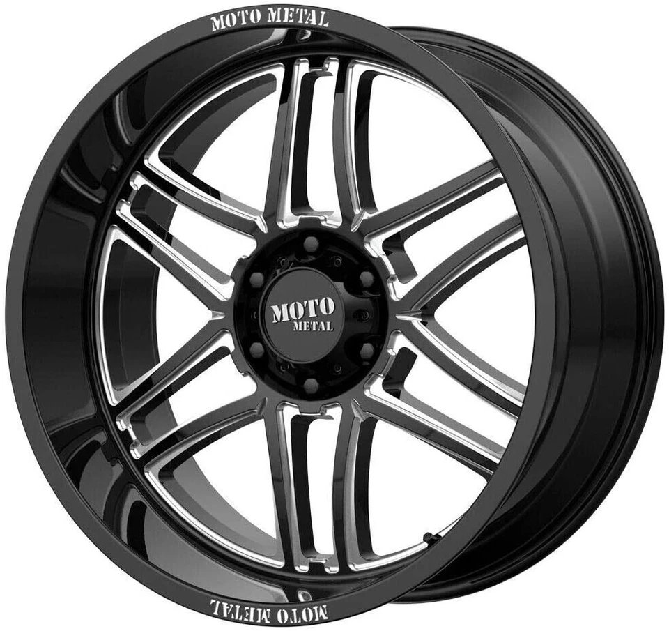 22 RUEDAS MOTO METAL LLANTAS FOLSOM NEGRO BRILLANTE FRESADO CON LABIO PROFUNDO F-150 Foto 2 de 4