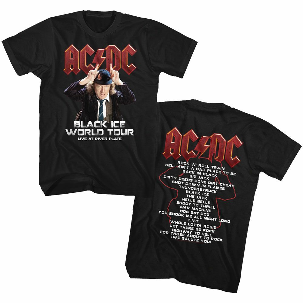 ACDC BLACK ICE TOUR Tシャツ M ブラック AC/DC Black Ice World Tour Black Rock and Roll Music Band T