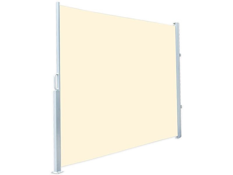 Brise-vue déroulable rétractable et brise-vent 120 x 200 cm pour jardin beige