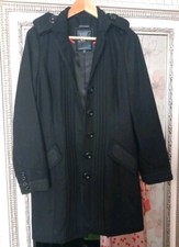 Pepe Jeans Ladies Smart Black Wool Blend Caroline Lined Military Style Coat Uk M