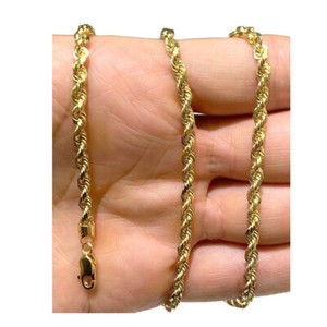 14k Solid Yellow Gold Rope Chain 
