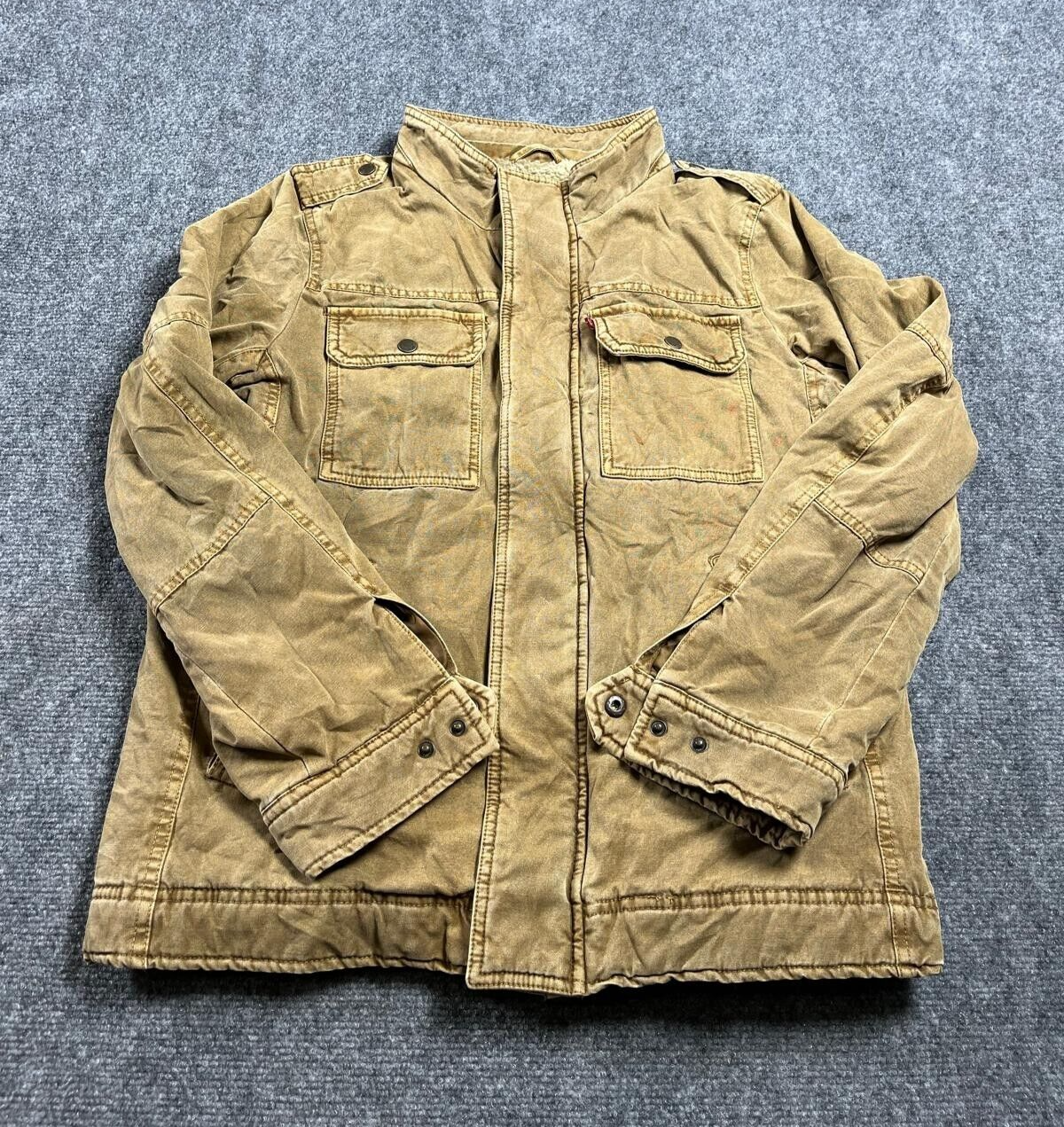 Levi's Men's Sherpa Brown Jacket Full Zip Snap Trucker Size S
