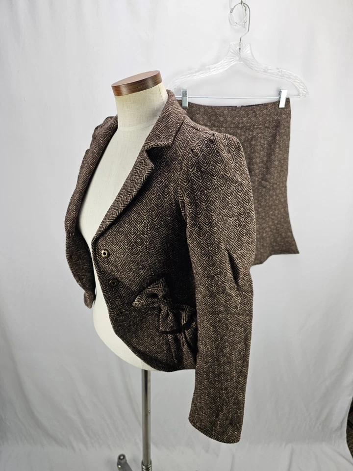 Traje falda marrón mezcla lana Nanette Lepore para mujer 0 Foto 3 de 4