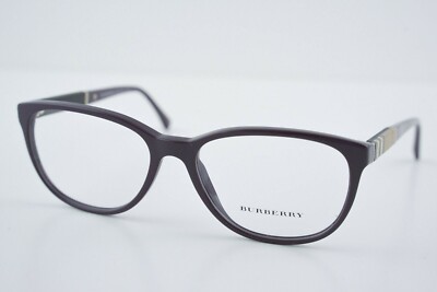 BURBERRY B 2172 Eye Glasses 3400 54-16 140 Dark Purple Plaid Frames