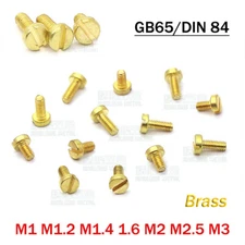 M1 M1.2 M1.4 1.6 M2 M2.5 M3 Brass Slotted Cylindrical Head Machine Screws DIN 84