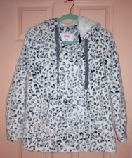 Cozy Animal Print Small 100 Polyester Long Sleeve Hooded Fleece Top