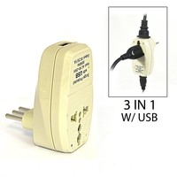 Orei 3 In 1 Italy Travel Adapter Plug With Usb And Surge Protection - Grounded T on sale Orei 3 In 1 Italy Travel Adapter Plug With Usb And Surge Protection - Grounded T on sale