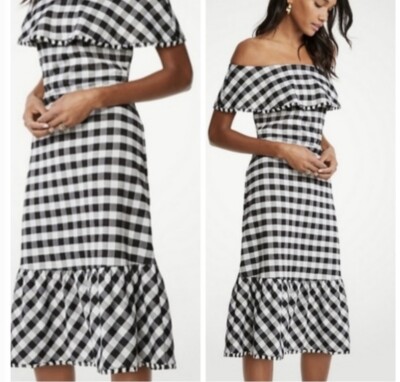 taylor off shoulder midi dress Carolina Herrera 'Off-Shoulder 3/4 SLV Ruched Midi' dress, Blue / L