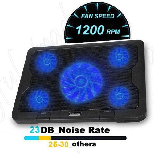 Adjustable Height Laptop Notebook Cooling Pad 5 Fans LED Fit 7"-17" Stand USB OZ - Picture 6 of 12