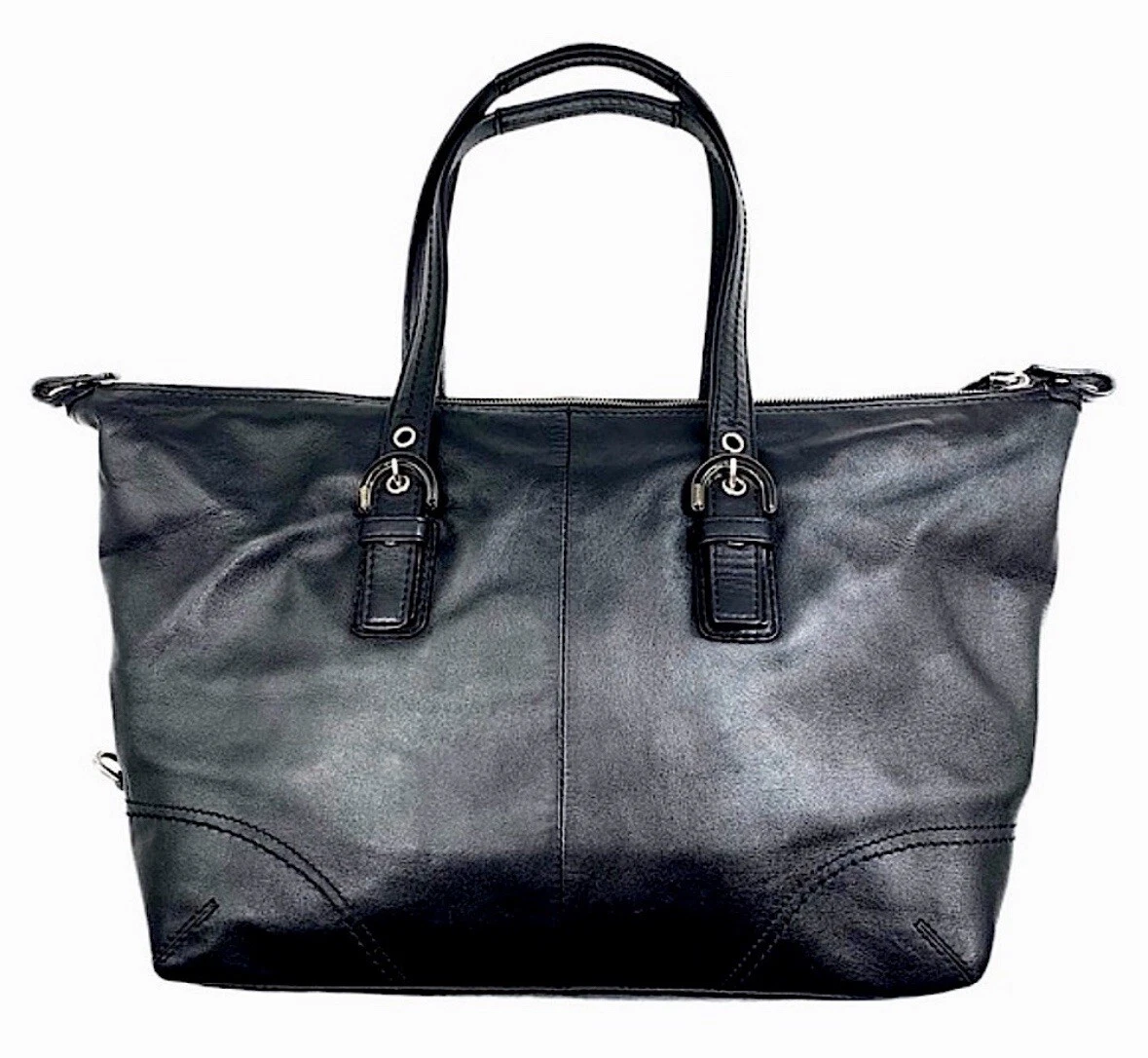 BORSA SHOPPER GRANDE COACH SOHO 2 VIE IN PELLE NERA F17220