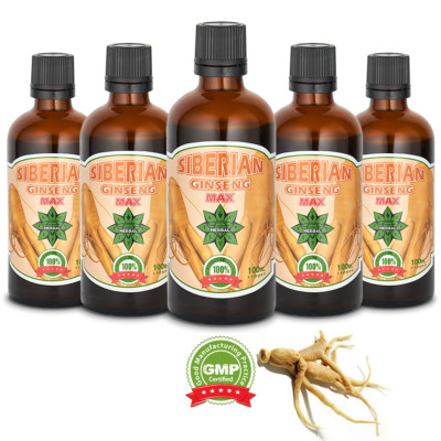 Siberian Ginseng Immune System Eleuthero Root Energy Stamina 5 x 100ml liquid