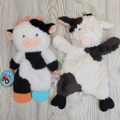 Lot of 2 Mary Meyer Lets Roll Cow Plush Lovey Magic Years Rattle Teether Baby
