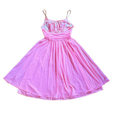 Vintage 50s Vanity Fair Pink Babydoll Nightgown Size 32 Short Sweep TLC