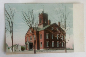 Vintage 1900s prelinen postcard of Somersworth, NH, High School