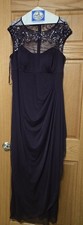 XSCAPE Plus Size 18W Purple Lace Mother of the Bride Dress
