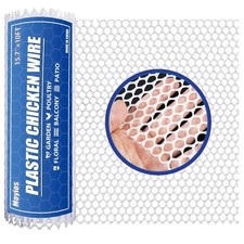 Plastic Chicken Wire Mesh, 15.7in x 10FT Poultry Fence for Garden Balcony 500GSM