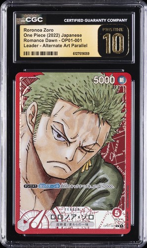 2022 ONE PIECE: JAPANESE #OP01-001 RORONOA ZORO CGC 10 PRISTINE