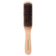 GranNaturals Boar Bristle Slick Back Hair Brush - Soft/Medium Smoothing Black