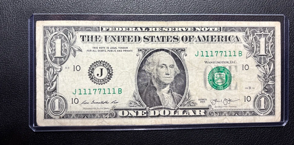 2013 $1 Dollar Bill 💸 #11177111 Extremely Cool Radar,Binary,6 of Kind VERYRARE - Image 2 of 4