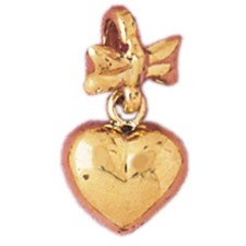 Heart Charm Pendant 14k Gold