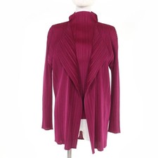 Great PLEATS PLEASE ensemble Long-sleeved cardigans and T-shirts purple