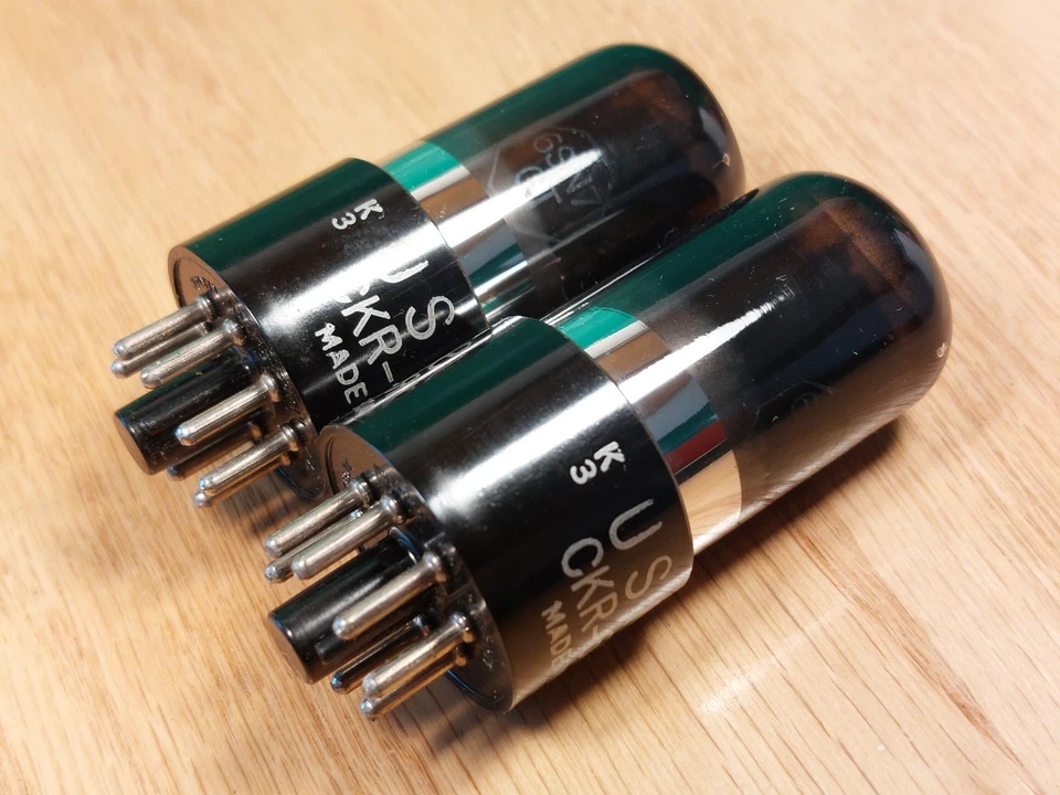 Pair of Ken-Rad USN CKR 6SN7GT VT-231 1943 Black Glass Tubes #3 ~microphonic - Image 4 of 4