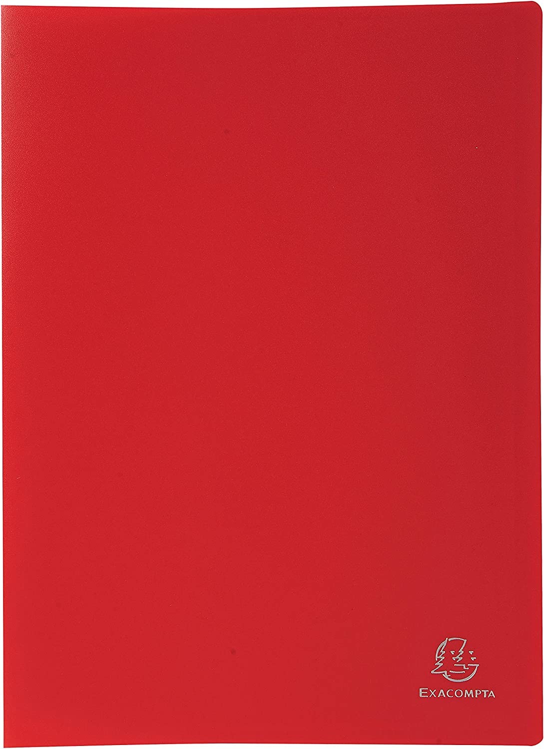 Exacompta A4 Soft Cover 100 Pockets Display Book Anti-Glare Presentation Red