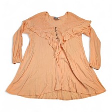 Free People Ruffle Beach Midi Dress XS - Peach