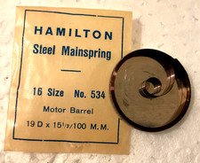 VINTAGE POCKET WATCH MAIN SPRING MAINSPRING HAMILTON SIZE 16 16S S16 NOS 534