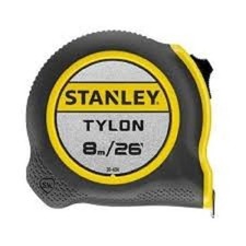 STANLEY 8m/26ft Tylon Tape Measure with TRU-ZERO 8 m/26 ft, Yellow/Black 
